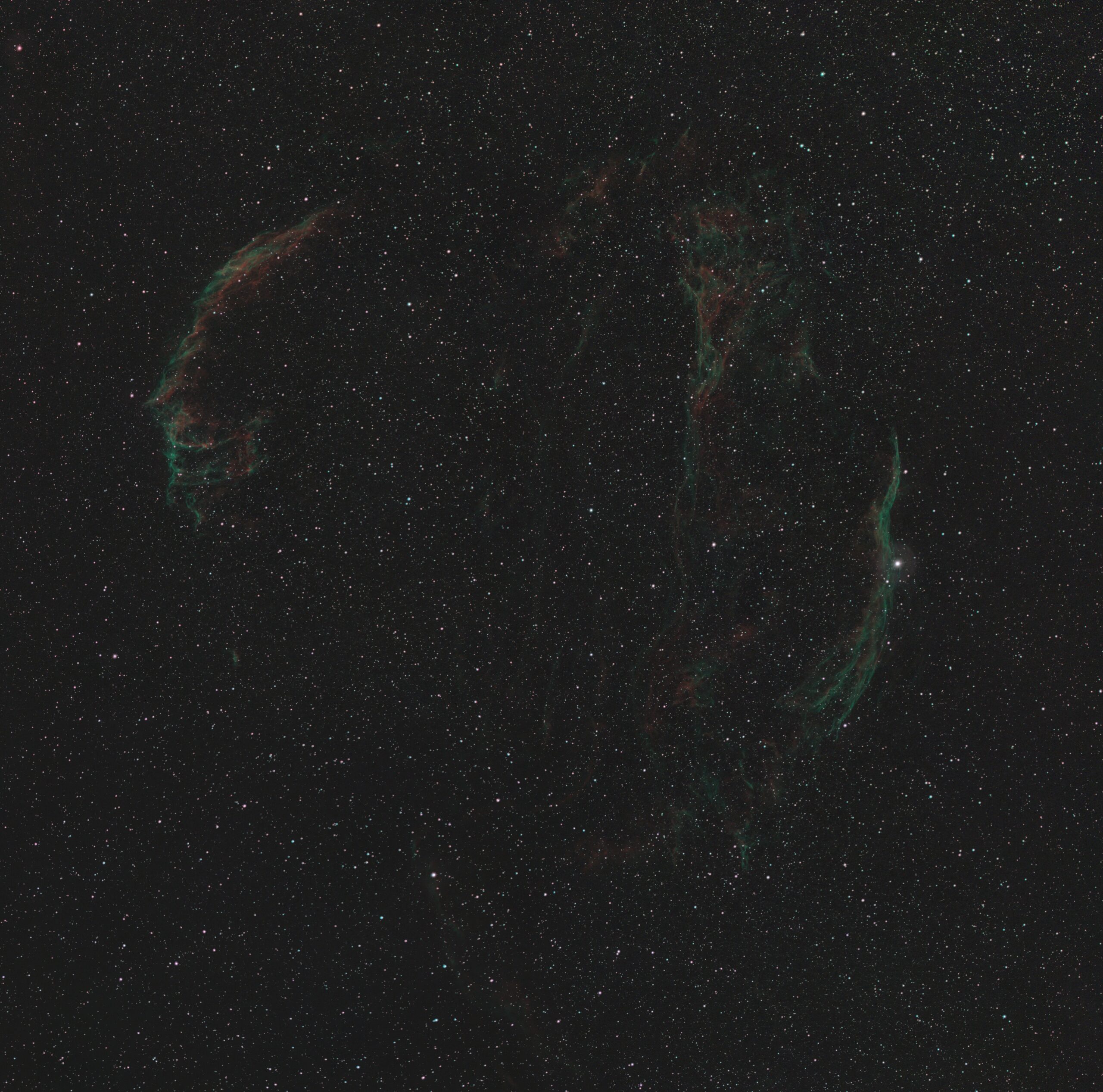 Mosaico della Nebulosa Velo con NGC 6960 e NGC 6992